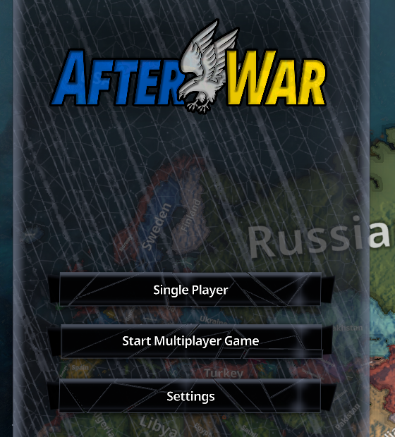 Main menu, LAN and country selection