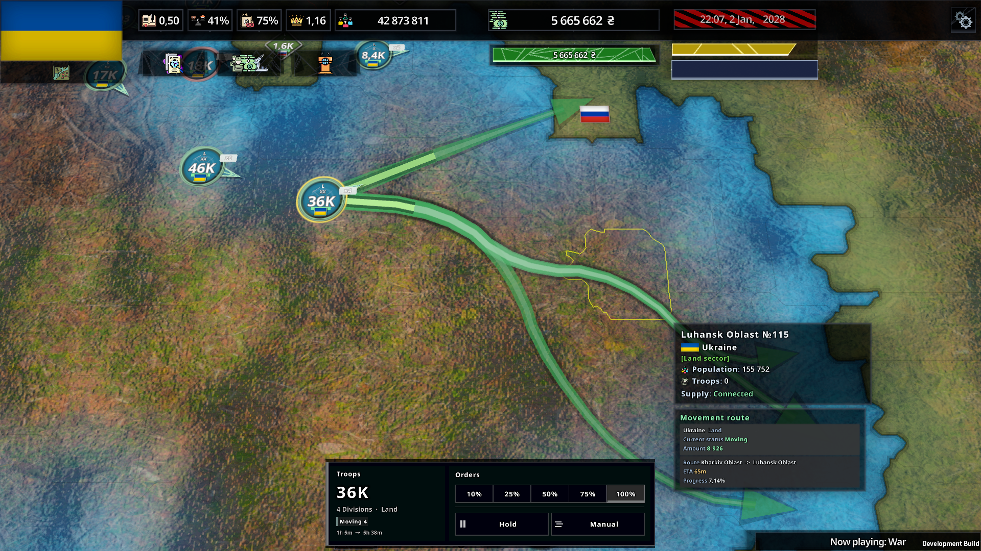 Orders, troop assignment and speed