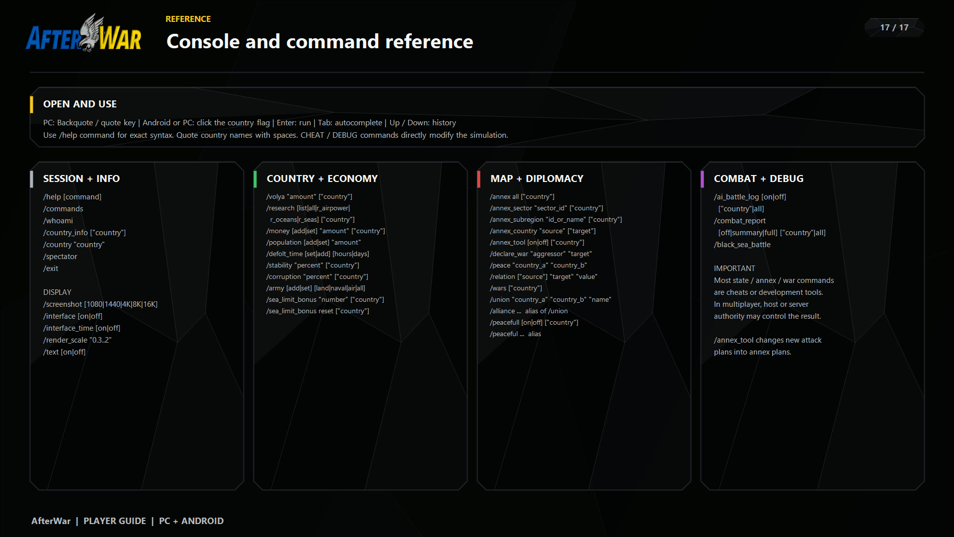 AfterWar 1.0 English player guide page 17